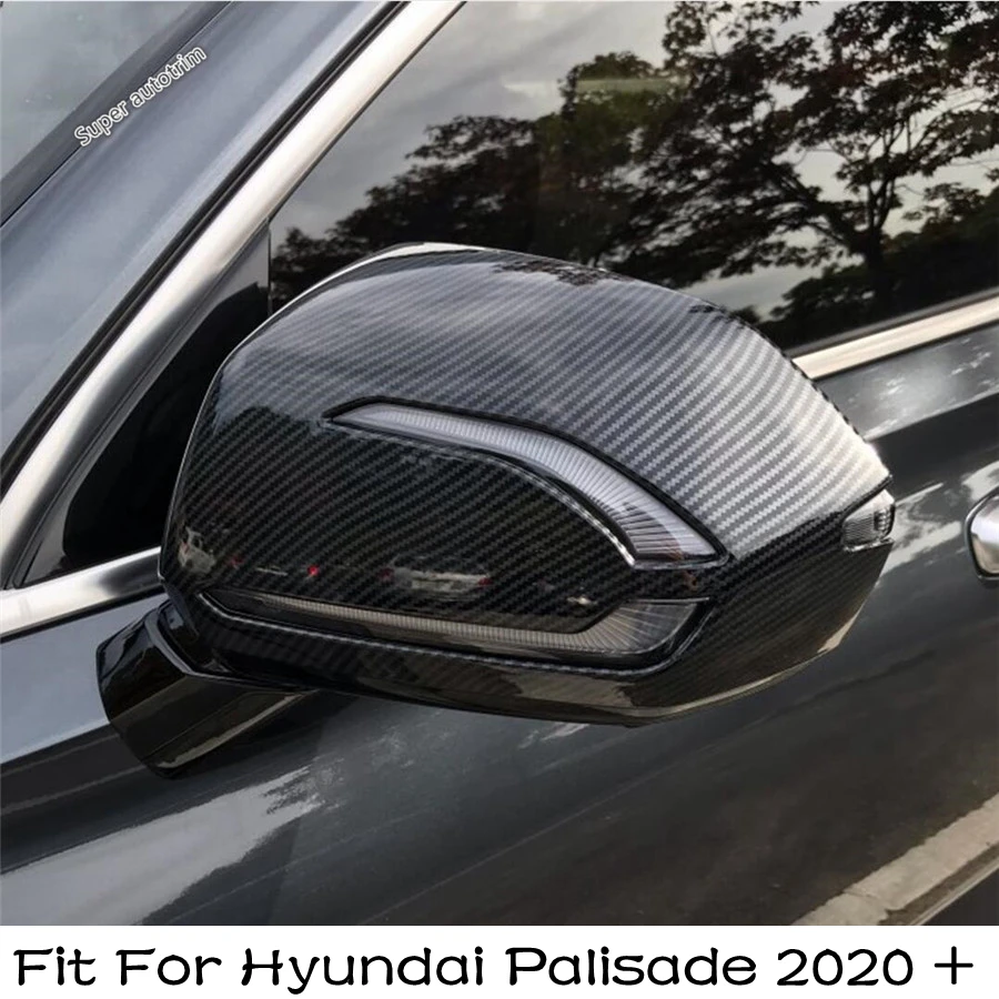 

Door Rearview Mirror Caps Shell Protector Cover Trim For Hyundai Palisade 2020 - 2023 Chrome / Carbon Fiber Exterior Accessories