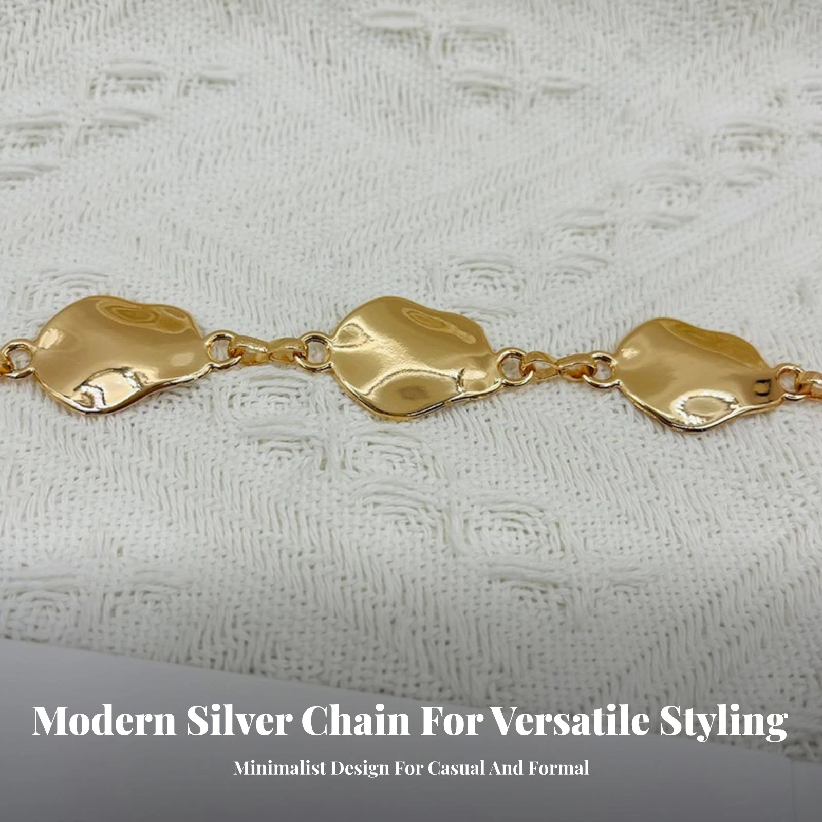 Metal Waist Chain Belt Elegant Chain Belt with Leaf Plates Sleek Glossy for Women, Dresses, Nights Out