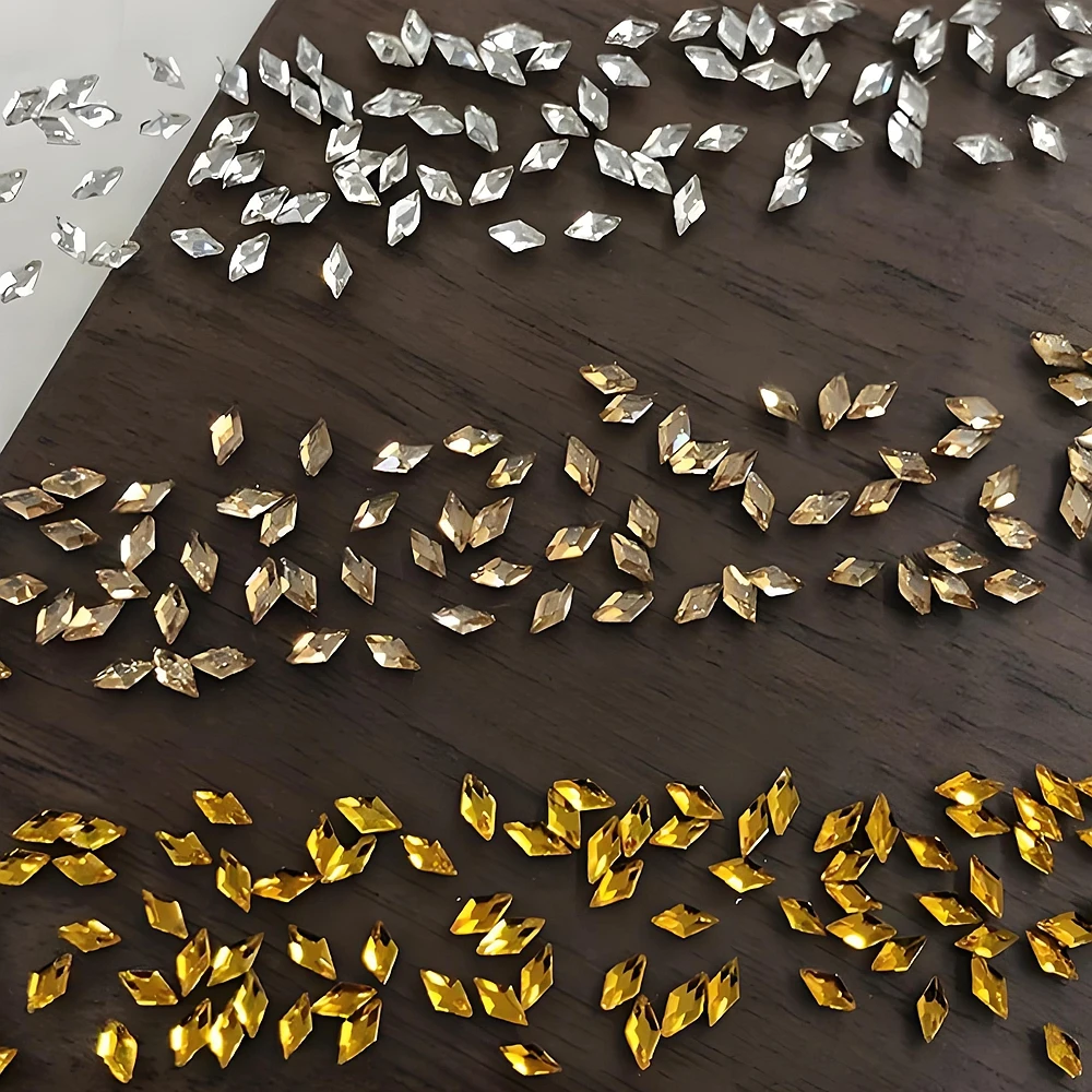 

200PCS Mini Flat Back Rhombic Crystal Nail Art Rhinestone Jewelry Parts Accessories For Manciure Nails Decoration Supplies Tool