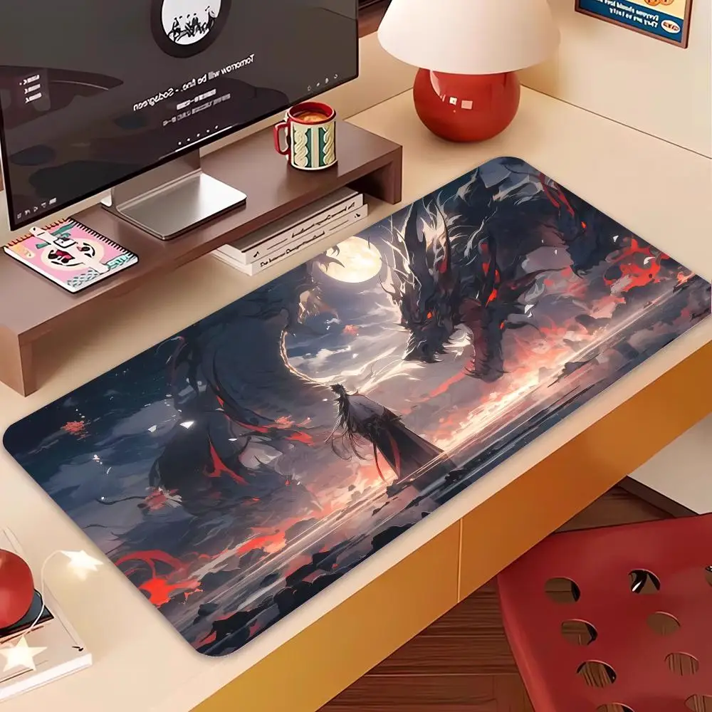 Samurai, Alfombrilla de ratón Alfombrilla de ratón grande Alfombrilla de ratón para juegos Accesorios de escritorio muy adecuados para jugadores Uso fresco y de oficina