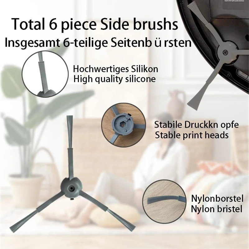 20 Stück für eufy clean l50/l50 ses/l60/l60 Hybrid roboter Staubsauger Hauptseiten bürsten filter Staubbeutel-Zubehörs atz