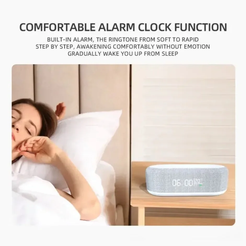 Fast Wireless Charger Alarm Clock Time LED Light Thermometer for iPhone 17 16 15 14 13 Charging Dock Station for Samsung S24 S25