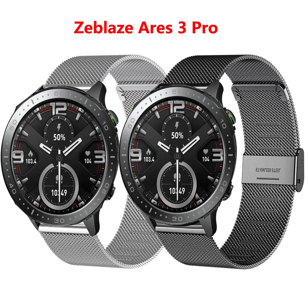 

22mm Mesh Watch Band for Zeblaze Ares 3 Pro Vibe 7 Pro Bracelet Wrist Strap Loop for Zeblaze Stratos2 Watchband Accessories