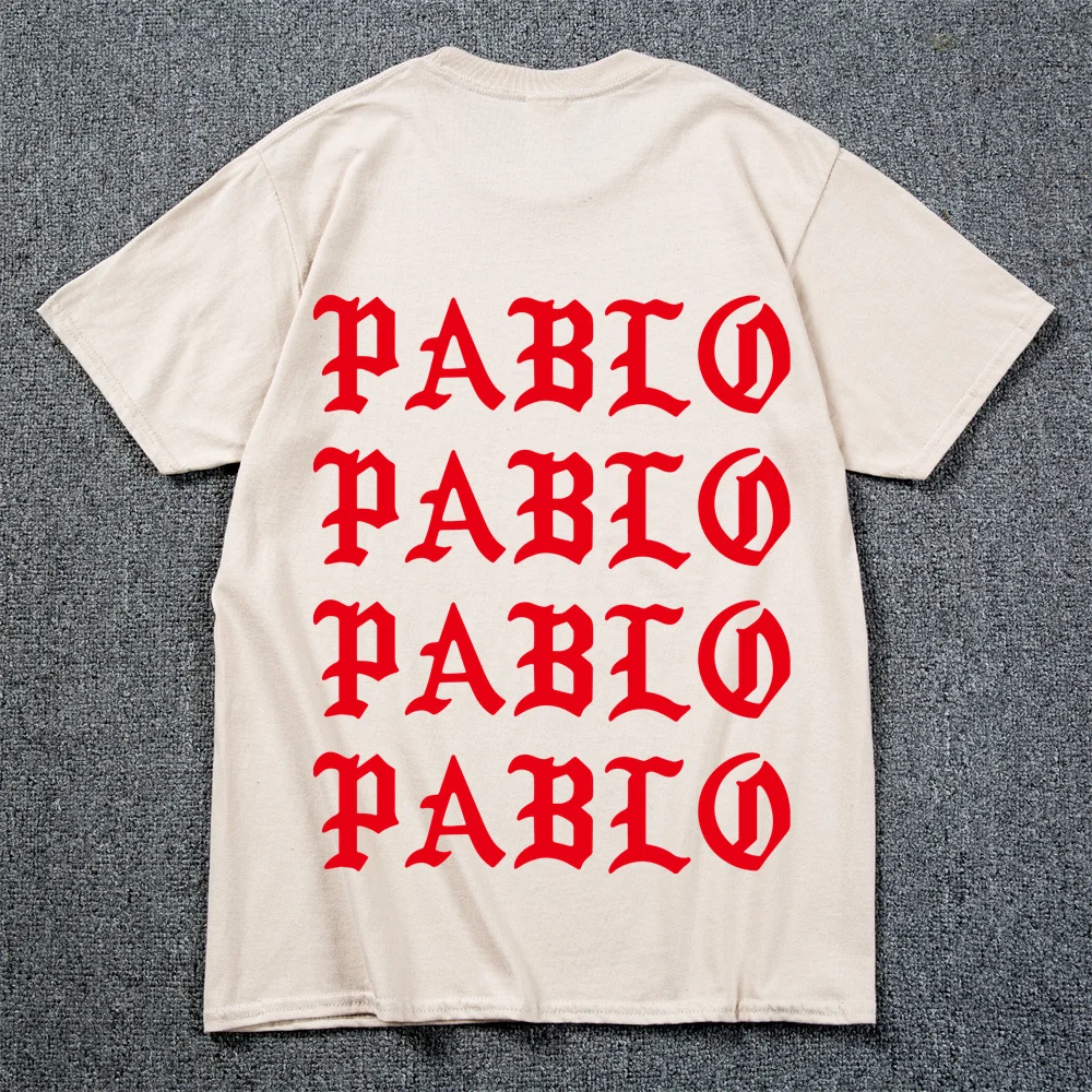 Kanye West I Feel Like Pablo T shirt Men Streetwear Social Club Rapper T-Shirt Round Neck 100% Cotton Casual Pablo tshirt homme