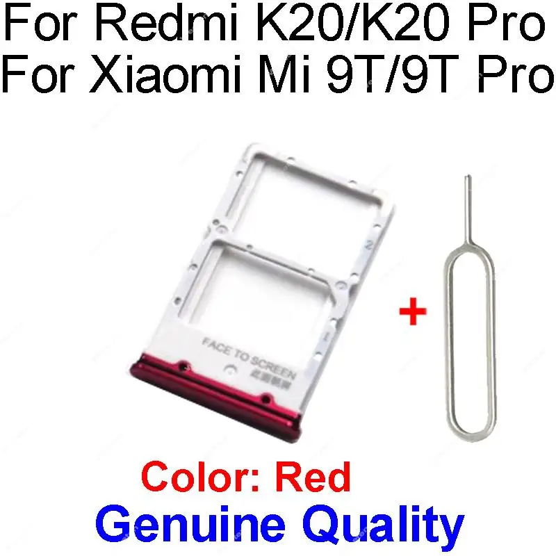 Memory & SIM Card Tray Holder For Xiaomi Mi 9T 9TPro Redmi K20 K20 Pro Sim &   Card Reader Slot Adapter Replacement Parts