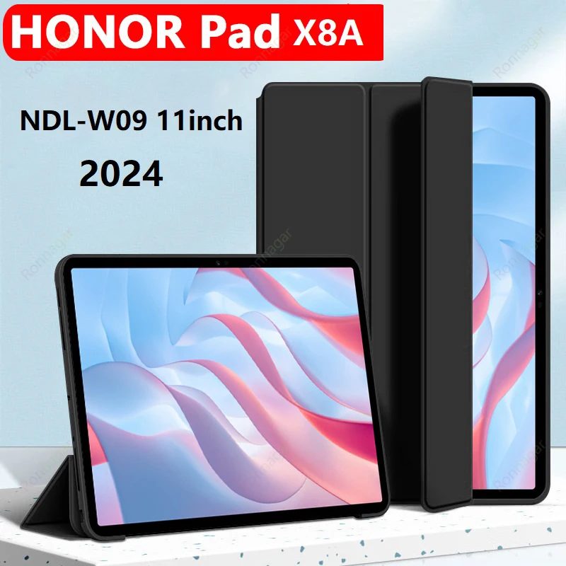 

Ультратонкий чехол-книжка для Huawei Honor Pad X8A (2024, NDL-W09, 11 дюймов) и X9A (2025, 11.5 дюймов, ELN2-W29) с функцией Smart Case (автоматическое включение/выключение экрана)