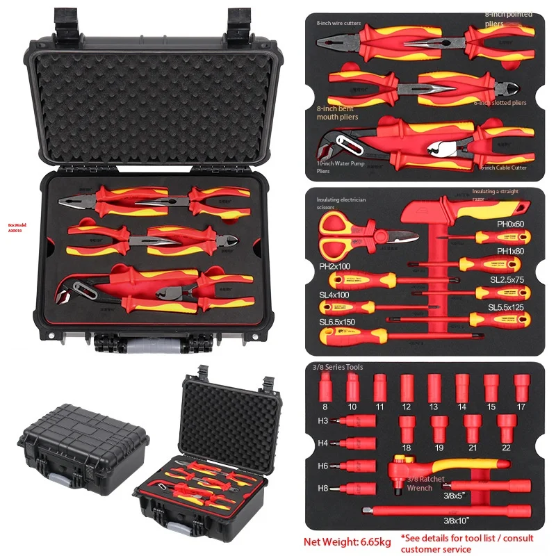 New Energy Insulated Electrician Tool Set VDE Certified 1000V Automotive & Home Use Metric Socket Auto Repair Kit