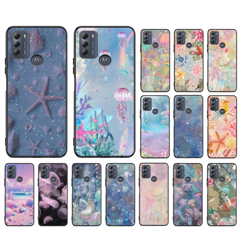 Sea Creatures Jellyfish Phone Case ForMoto Edge 50 40 Pro Edge 40 30 Ultra Neo Fusion G Power G Stylus G Play E32 E20 E40