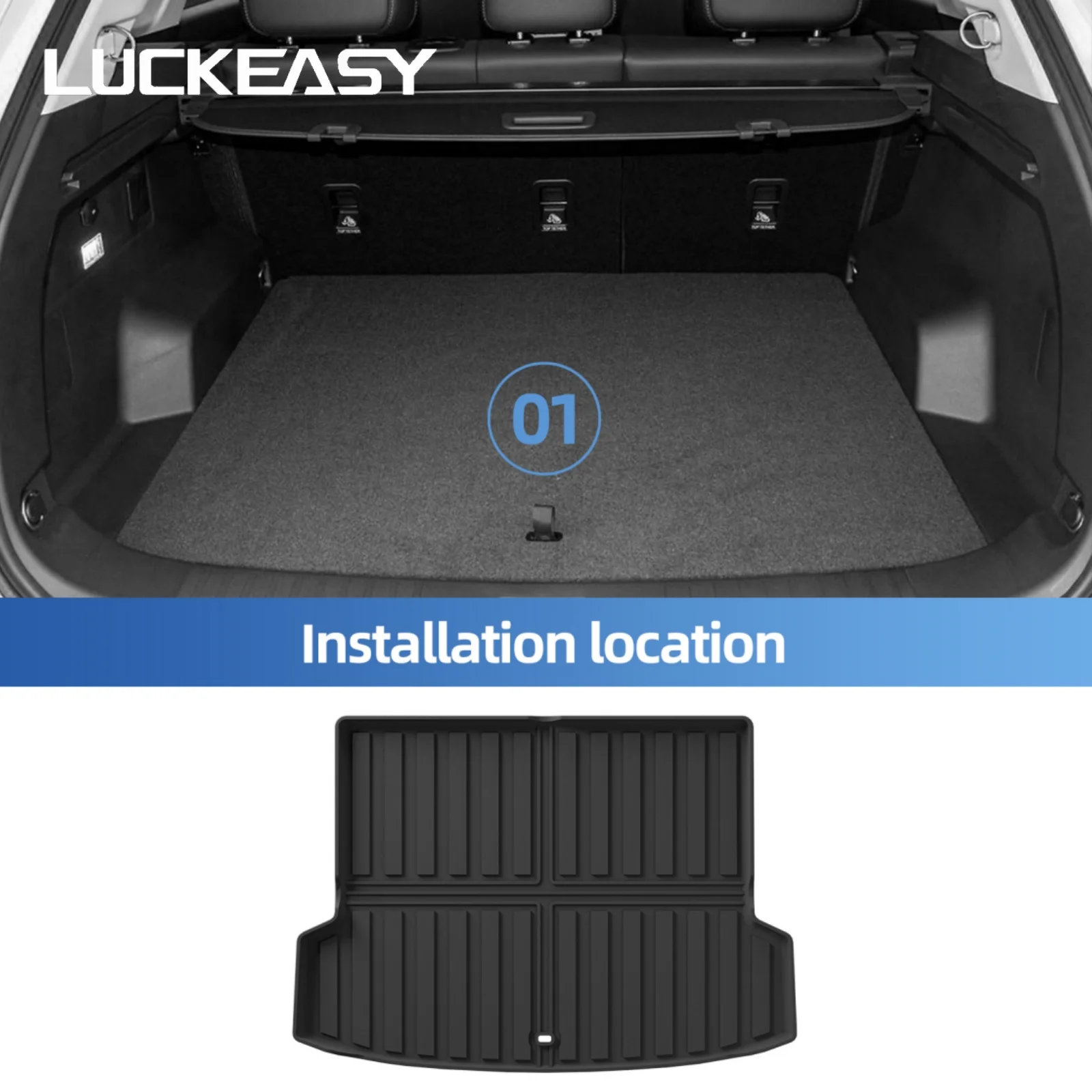 LUCKEASY Left Drive for Chery Explore 06/JAECOO J7 PHEV 2024-2026 (SHS Hybrid Only) Car Floor Mats Trunk Pad TPE All Weather