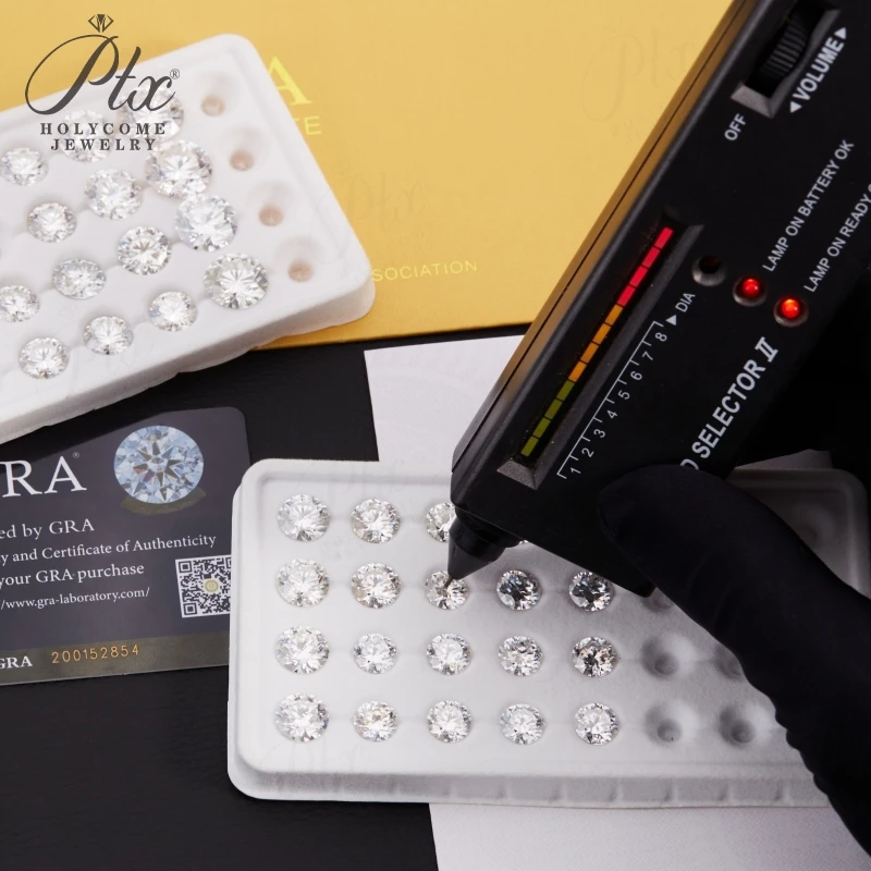 

0.1ct-13ct Moissanite Stone Round Shape D Color Pass Diamond Tester with GRA Certificate Advanced Jewelry Rings Earrings Making