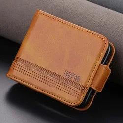 Leather Cards Solt Wallet Phone Case For Samsung Galaxy Z Flip 6 5 4 3 Flip5  Flip4  Flip6 5G Kickstand Shockproof Back Cover