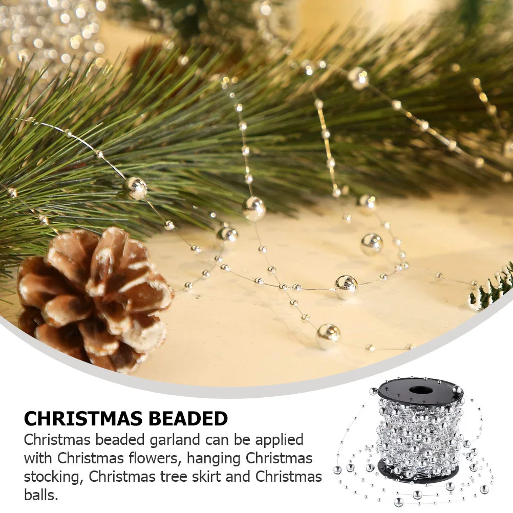 1 لفة فو حبات اللؤلؤ سلسلة جارلاند شجرة عيد الميلاد ديكور Crafts بها بنفسك الحرف الخرز ستراند خيط صنارة الصيد تقليم لوازم الخياطة اليدوية #6