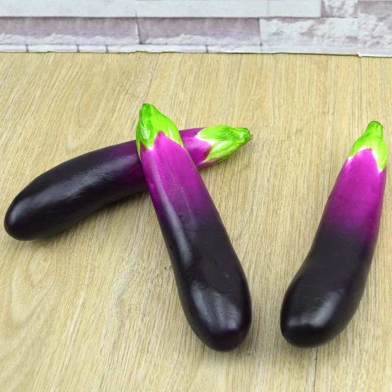 Artificial eggplant aubergine brinjaul fake vegetables model props hotel dining room hall restaurant decoration