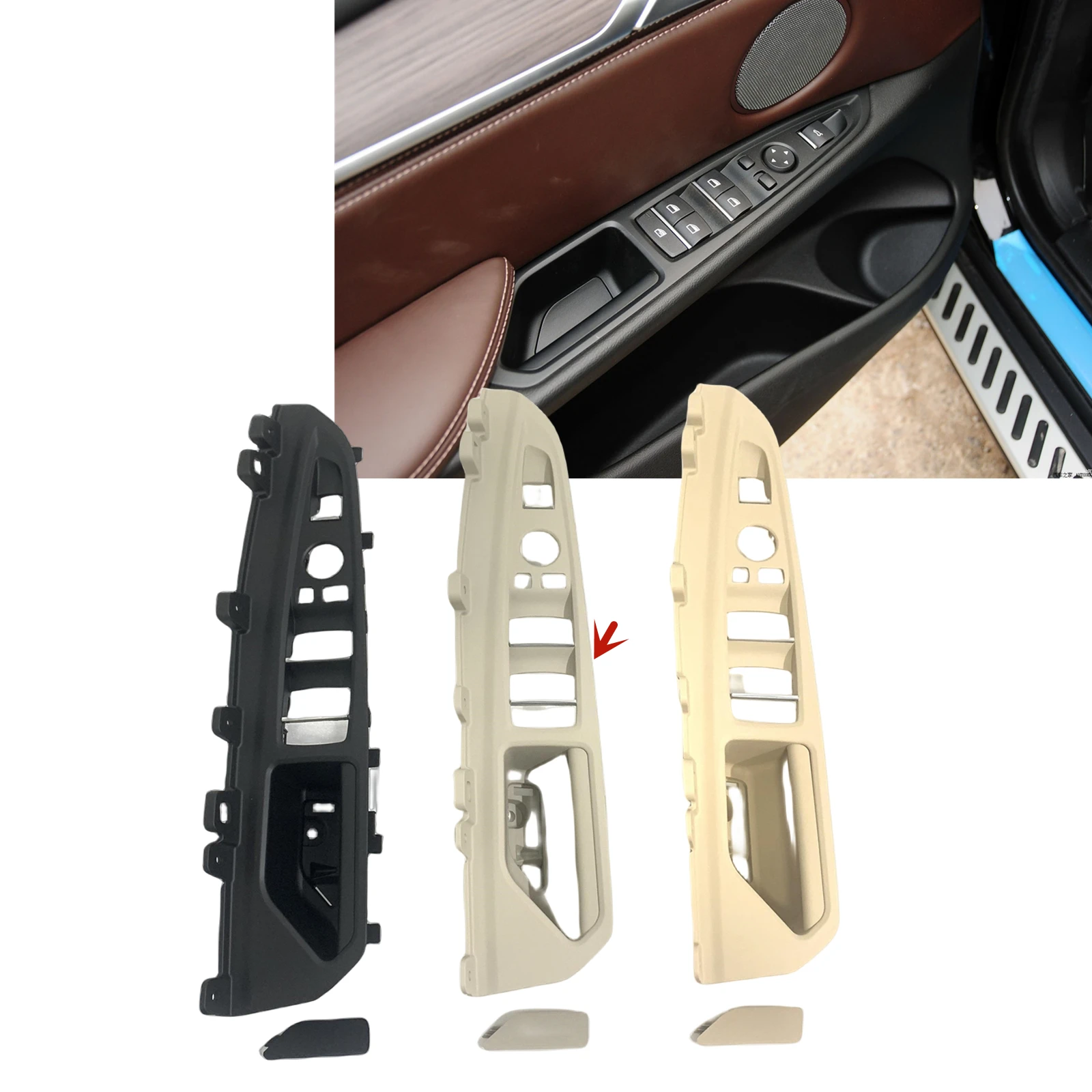 

Interior Front Left Door Side Handle Catch Cover Kit For BMW X5 F15 M F85 X6 M F86 2014-2018 X6 F16