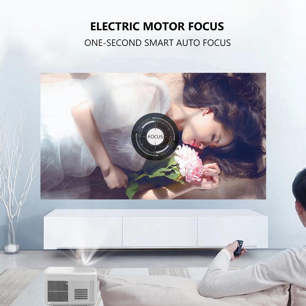 Vivicine K6 Android 9.0 Full HD 1080P Projector,Portable Digital Focus LED WiFi Home Theater Video Proyector Beamer