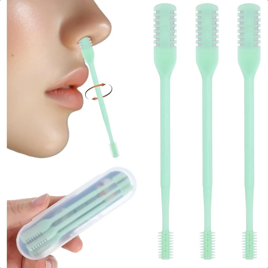 

Nose Hair Trimmer 3 Pcs Double Sided Knife Cutter 2in1 Nose Manual Trimmer 360 Rotating l Hair Razor Portable Cutter Clippers f