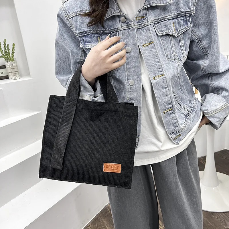 Retro Casual Art Crossbody Bags Canvas Women\'s Tote Bag For Women Corduroy Zipper Shoulder Handbags Designer Luxury Women Sac