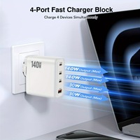 140W Fast Charger Station for Cellphones EU/US Standard Plug USB C Wall Charger 3C1A Power Supply, for iPhone, for iPad