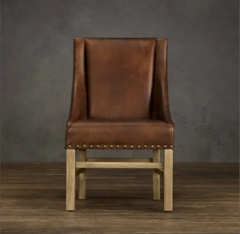 Solid wood dining Nordic coffee chair Hotel reception Home American dining Restaurant Modern simple