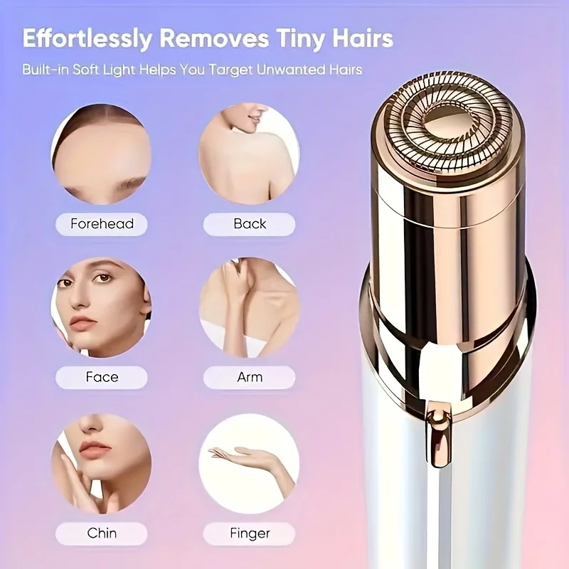 

Electric lipstick eyebrow trimmer, women's home hair removal device, USB charging mini shaver, portable facial hair remover