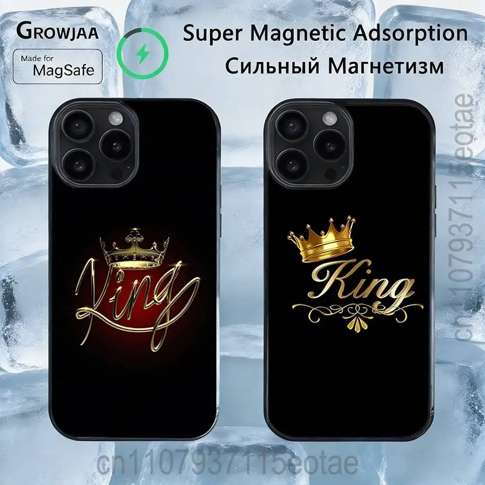 

KING Queen Crown ART Magnetic Case: Compatible with IPhone 17,16,15,14,13,12,11,Pro,Max,Plus,Mini,SE4,E
