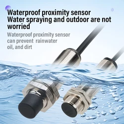 ZHICAN M12 metal induction sensor oil-proof and waterproof proximity switch cylindrical NPN normally open PNP three-wire 24V