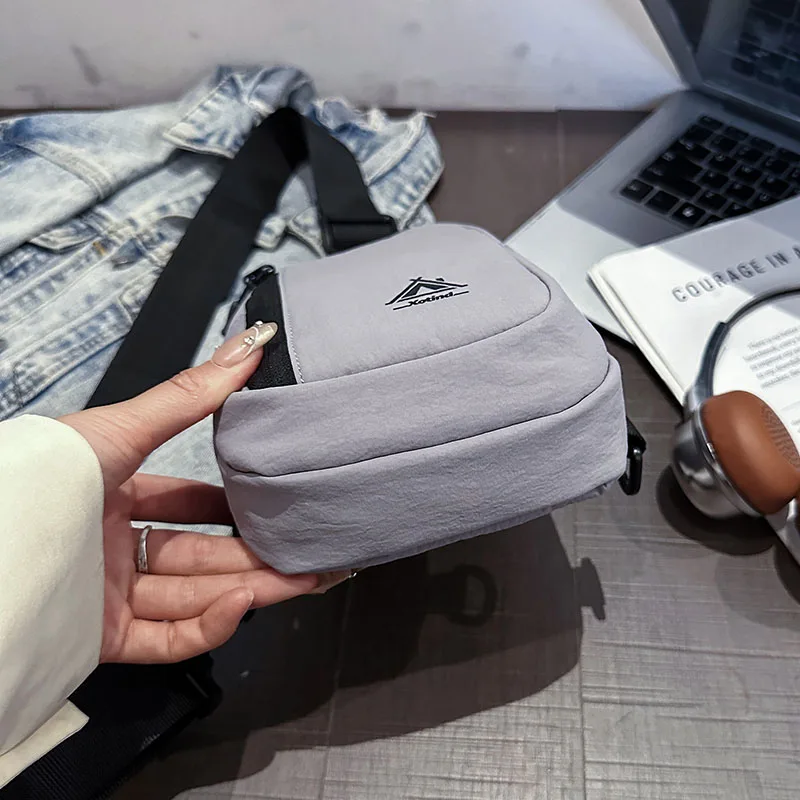 Marken-Brusttasche für Herren und Damen, modische Umhängetasche, wasserdichtes Nylon für Outdoor-Aktivitäten, Laufen, Radfahren, Reisen, Handytasche – Detail 23