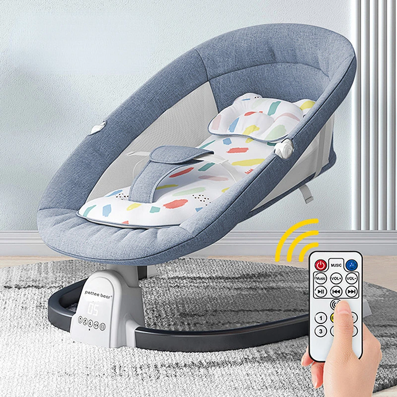 Columpio eléctrico ajustable para bebés, silla de descanso con Bluetooth, Control remoto, balancín, cuna para recién nacidos