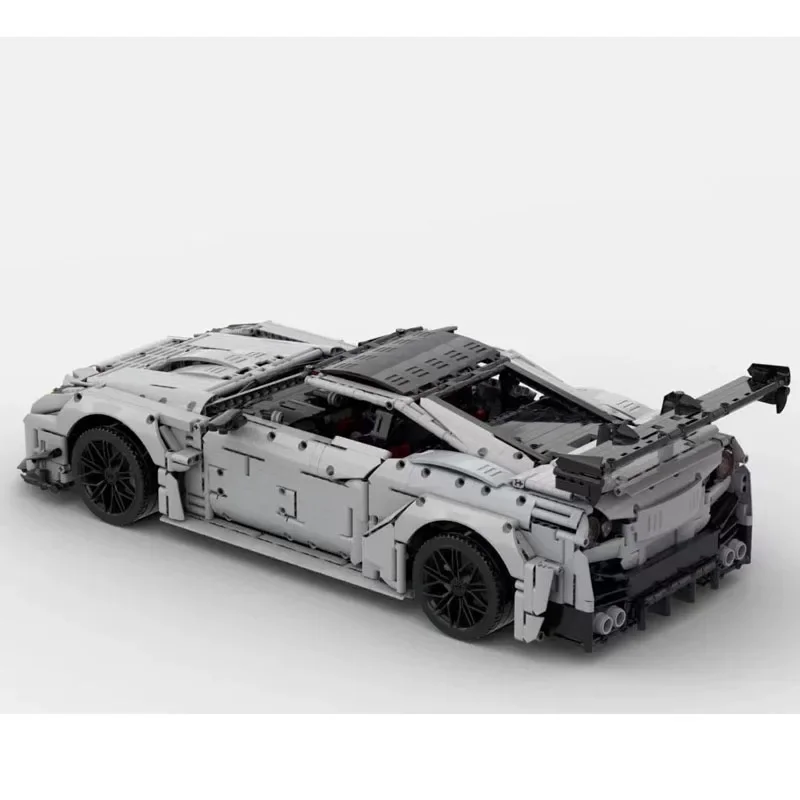 Building Block MOC Sports Car GTR35 Static Racing Car Construction Ratio 1:8 Model 3827PCS Children Birthday Gift Christmas Toy