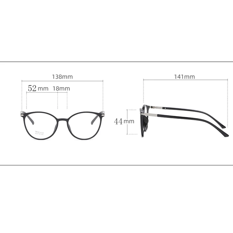 Reven Jate Round Glasses Frame Woman Glasses Retro Myopia Optical Frames Metal Clear Lenses Black Gold Eyeglasses Oculos