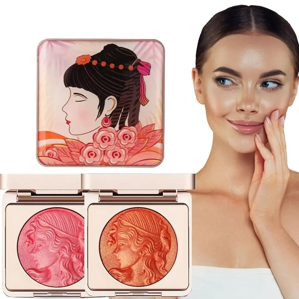 Mode Reliëf Blush Glad Poeder Natuurlijke Make-up Gezichtspoeder Blush Matte Gezicht Cosmetische Gereedschappen Poeder Blush Voor Wangen