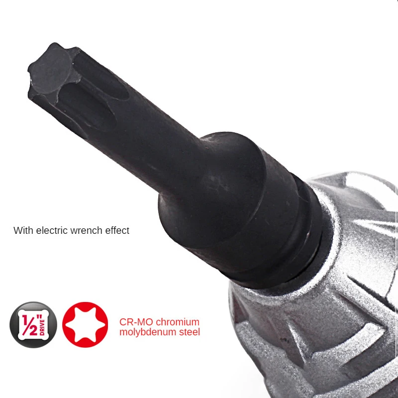 Hi-spec 1/2 Torx Impact Wrench Socket Adapter Deep Head For Impact Wrench Socket Universal Bit Adapter Hand Tool Cr-Mo