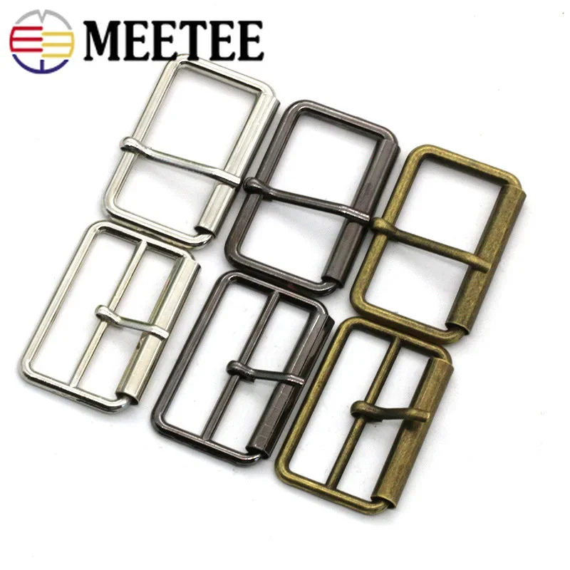 

5Pcs 20-50mm Metal Belt Buckle Ring Tri-Gilde Pin Buckles for Bag Straps Rectangle Adjust Roller Shoes Clasp DIY Sew Accessories