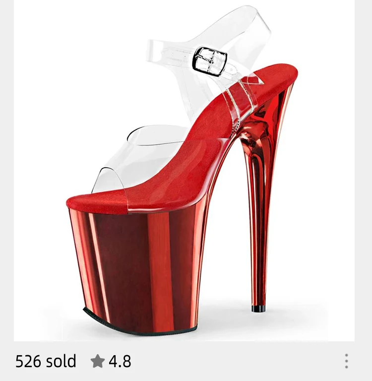 Stripper Shoes Clear 20cm Rhinestone Platform Hate Sky High Sandals Nightclub Model Shining 8inches High Heels New Bride Exotic