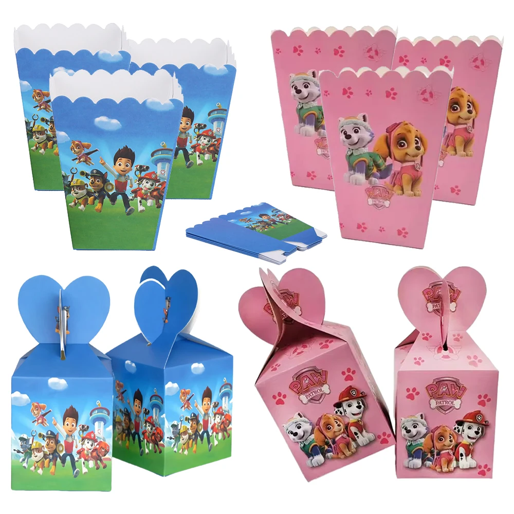 

Popcorn Box Candy Box Paw Patrol Party Birthday Decoration Dog Gift Bags Baby Shower Kids Boys Girl Favors For Party Supplies