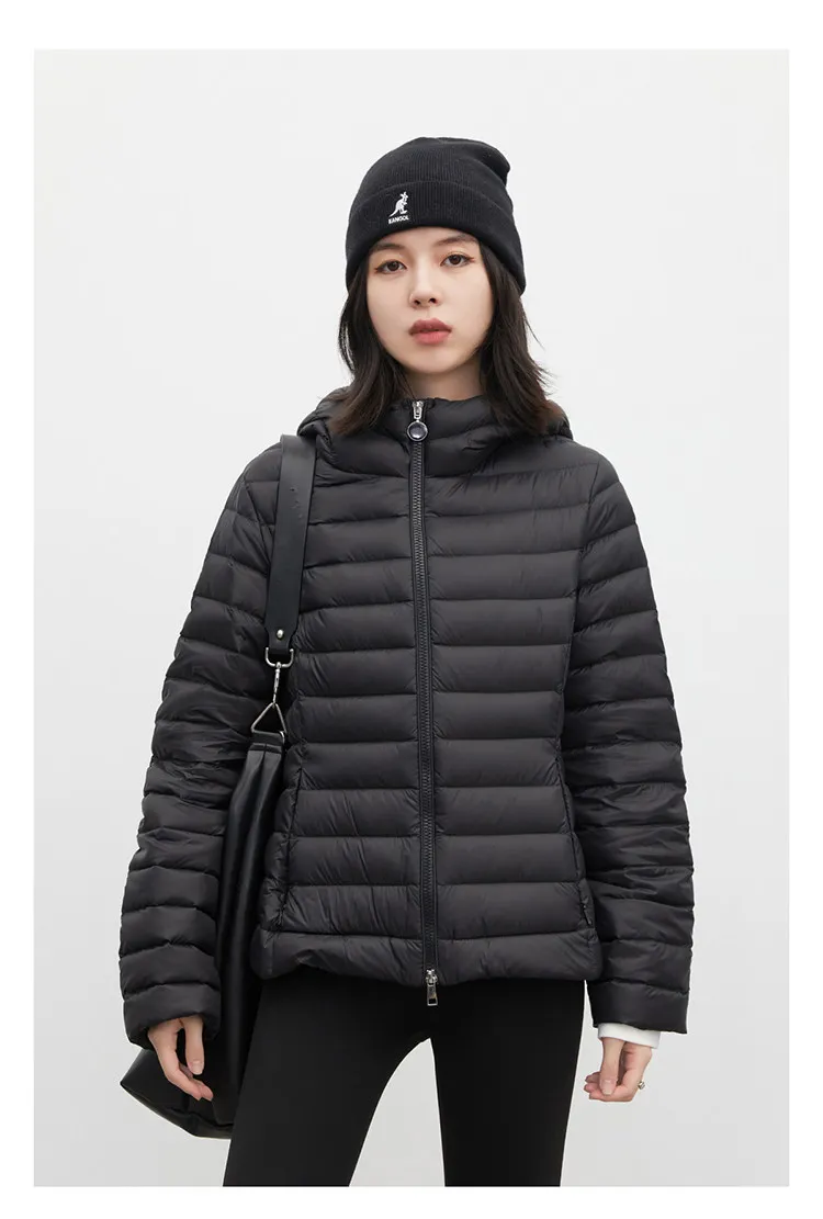 CHIC VEN Women's Down Coats Solid Hooded Female 90 White Down Jacket Slim Lightweight Warm Casual Overcoat Autumn Winter 2026
