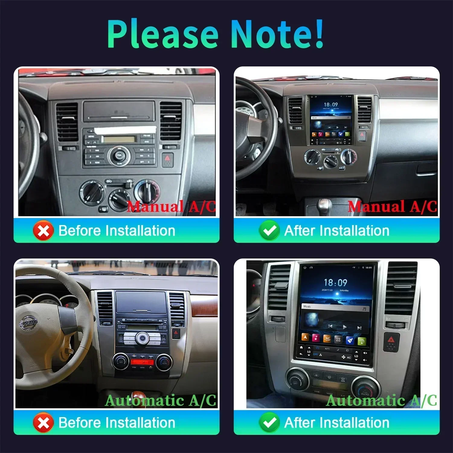 9.7inch For Nissan Tiida C11 2004-2013 Car Radio Multimedia Video Player Navigation 4G GPS CarPlay  Android Auto Screen GPS