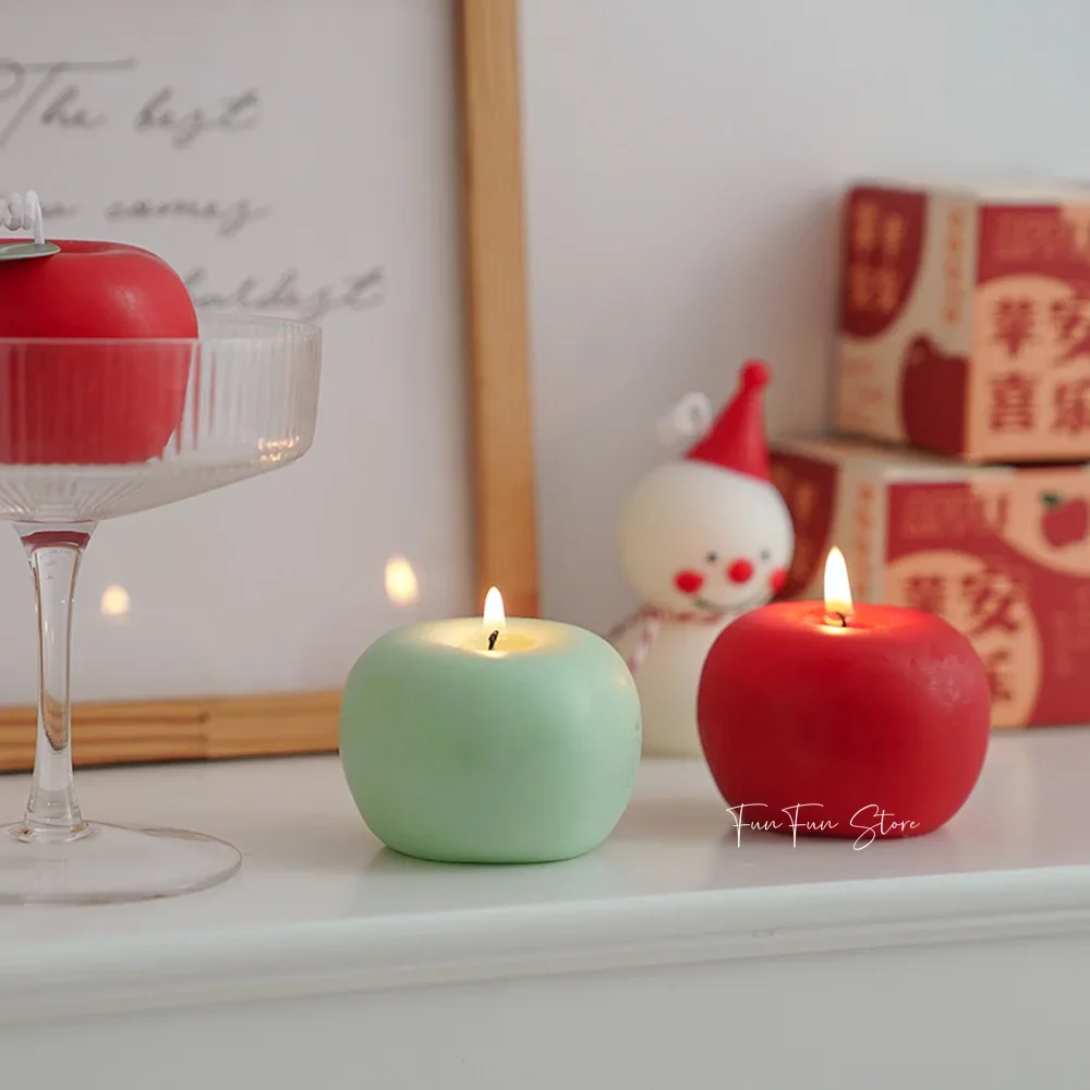 Christmas Apple Scented Candle Silicone Mold DIY Creative Plaster Dessert Mousse Cake Silicone Mold Christmas Eve Gift Decor