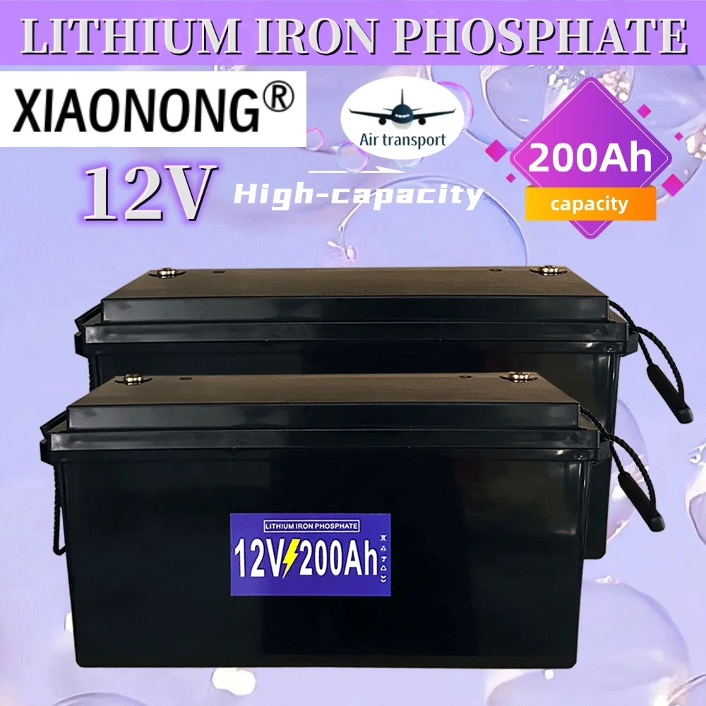 

12V 200Ah LiFePO4 200Ah Campers Waterproof Golf Cart Battery Off-Road Off-grid Solar energy Rechargeable battery pack