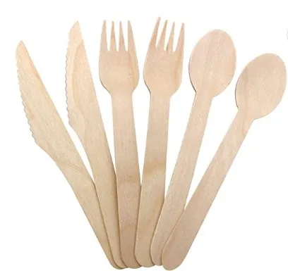 Disposable  Wood Spoon Cutlery Set for Parties