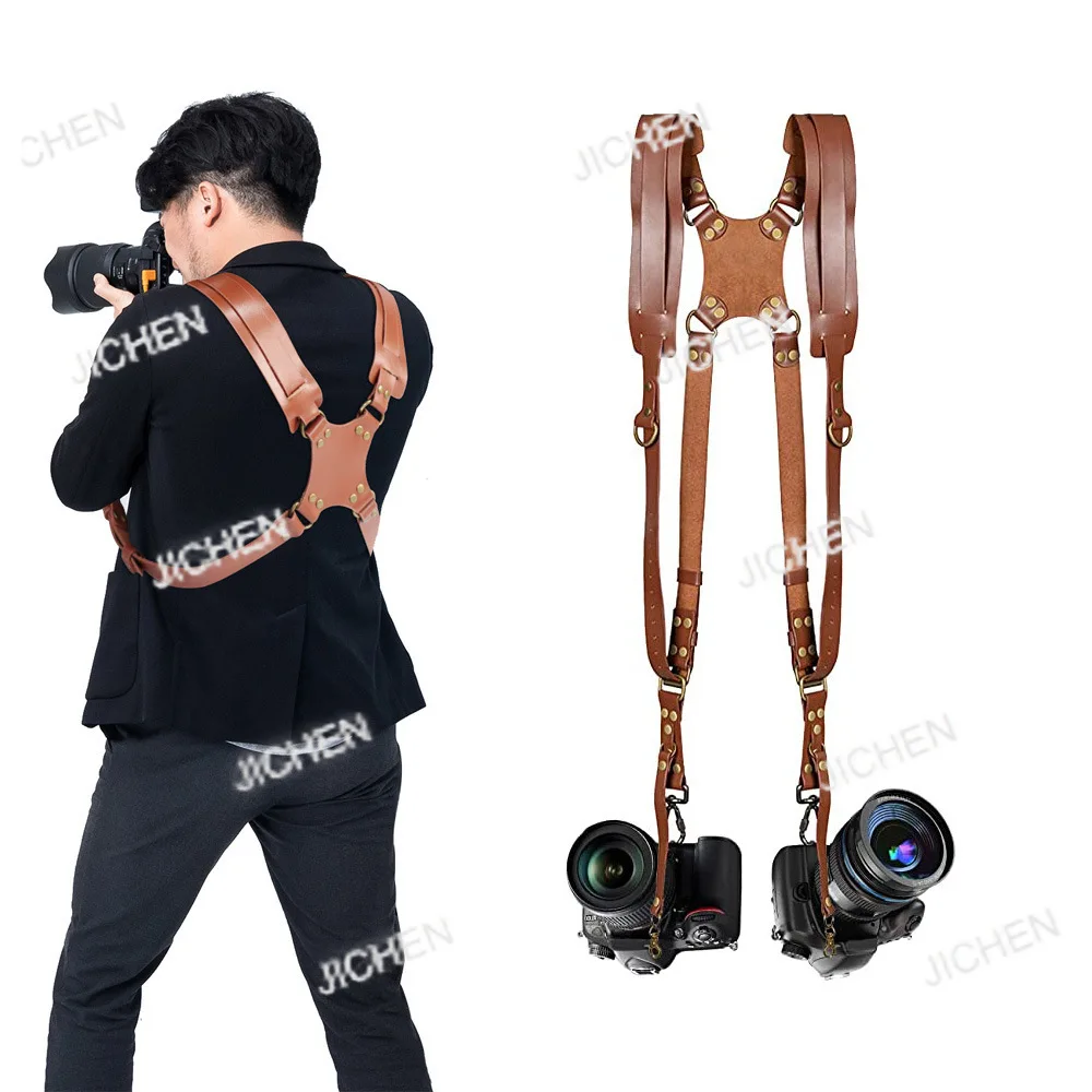 

Camera Double Strap Cowhide SLR Camera Dual Strap Digital Photography Double Protection Drop Strap
