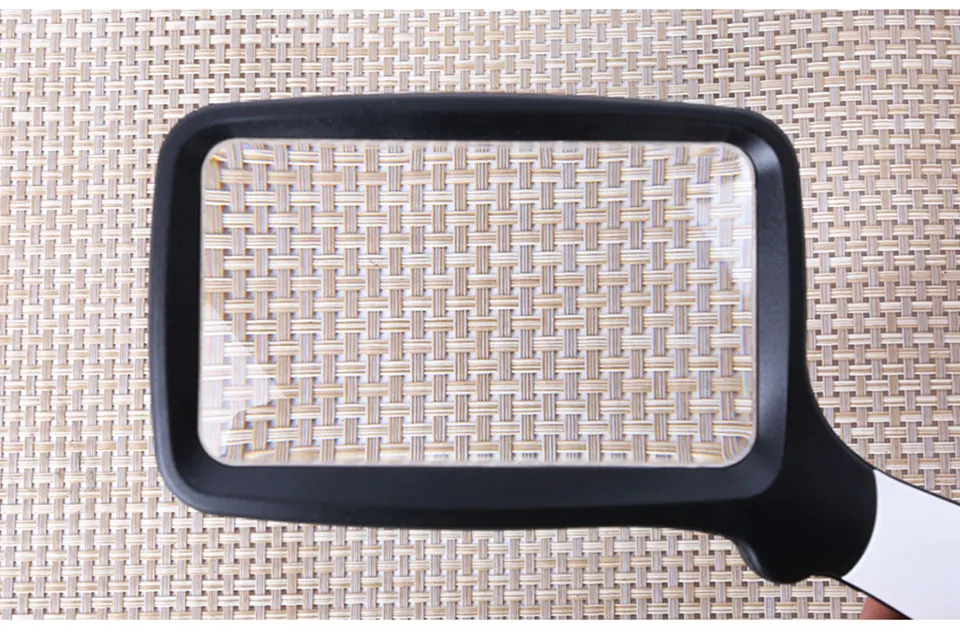Tragbare quadratische Klapplupe mit 5 LED-Leuchten, professionelle hochauflösende optische Lupe zum Lesen älterer Menschen – Detail 13