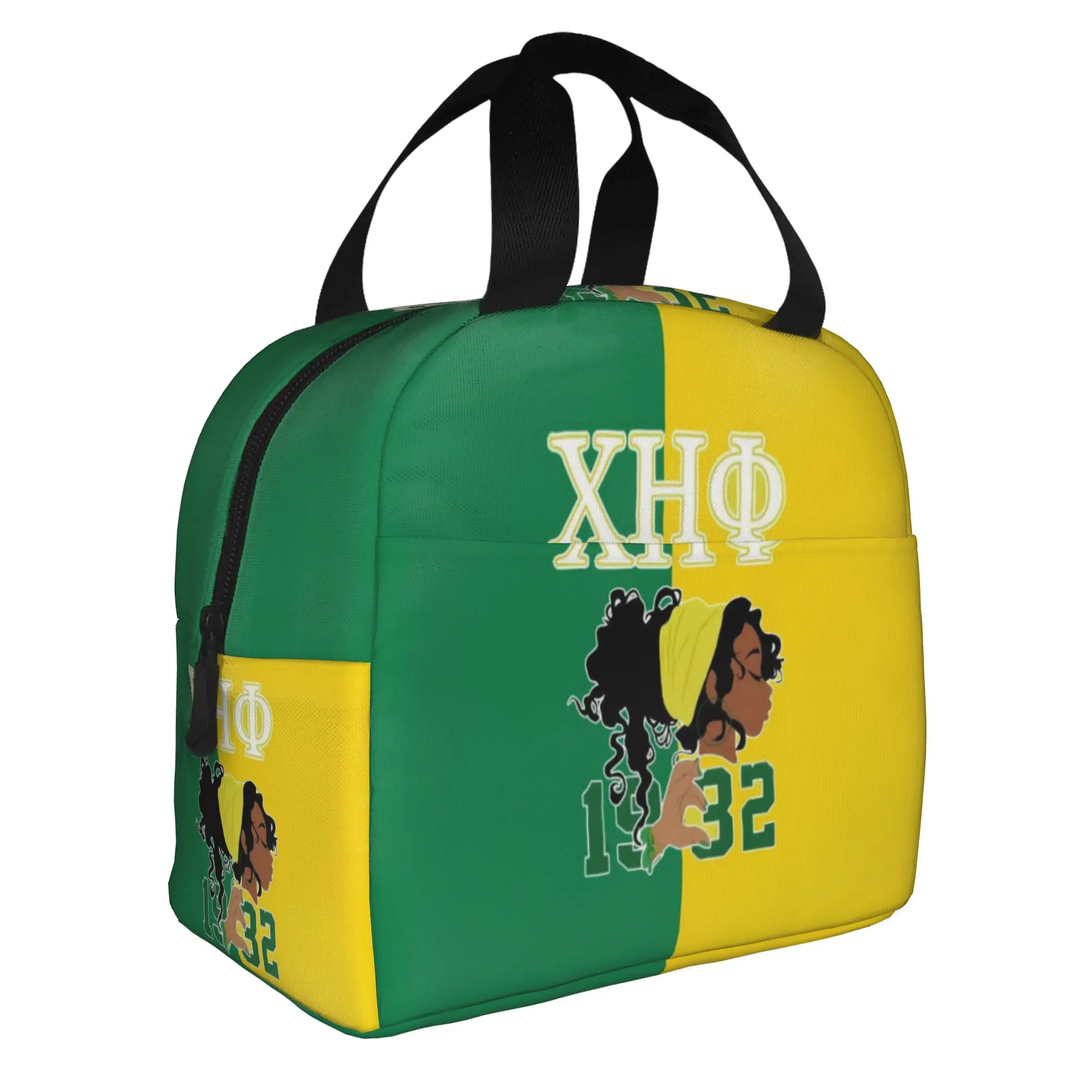 chi-eta-phi-sorority-nurse-1932-bolsas-termicas-isoladas-para-almoco-verde-e-amarelo-reutilizaveis-caixa-termica-bento-trabalho-escola-viagem
