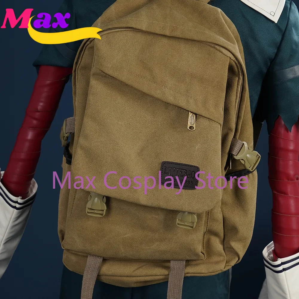 Max Cos Anime Cosplay Midoriya Izuku Cosplay Costume Knapsack Uniform Women Men Halloween Roleplay Outfit Wig