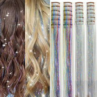 6pcs Clip In Hair Tinsel Hair Extensions Pack Of 6Pcs Hair Tinsel 20 Inch Heat Resistant Glitter Hair Extensions