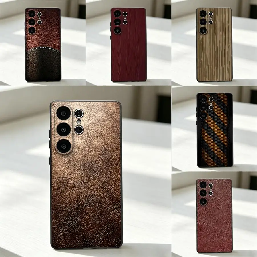 Gradient Faux Leather Print Phone Cover Case for Samsung Galaxy S26 S24 Ultra S21 Plus S20 FE S22 S25 Edge Note 20 10 Ultra S23