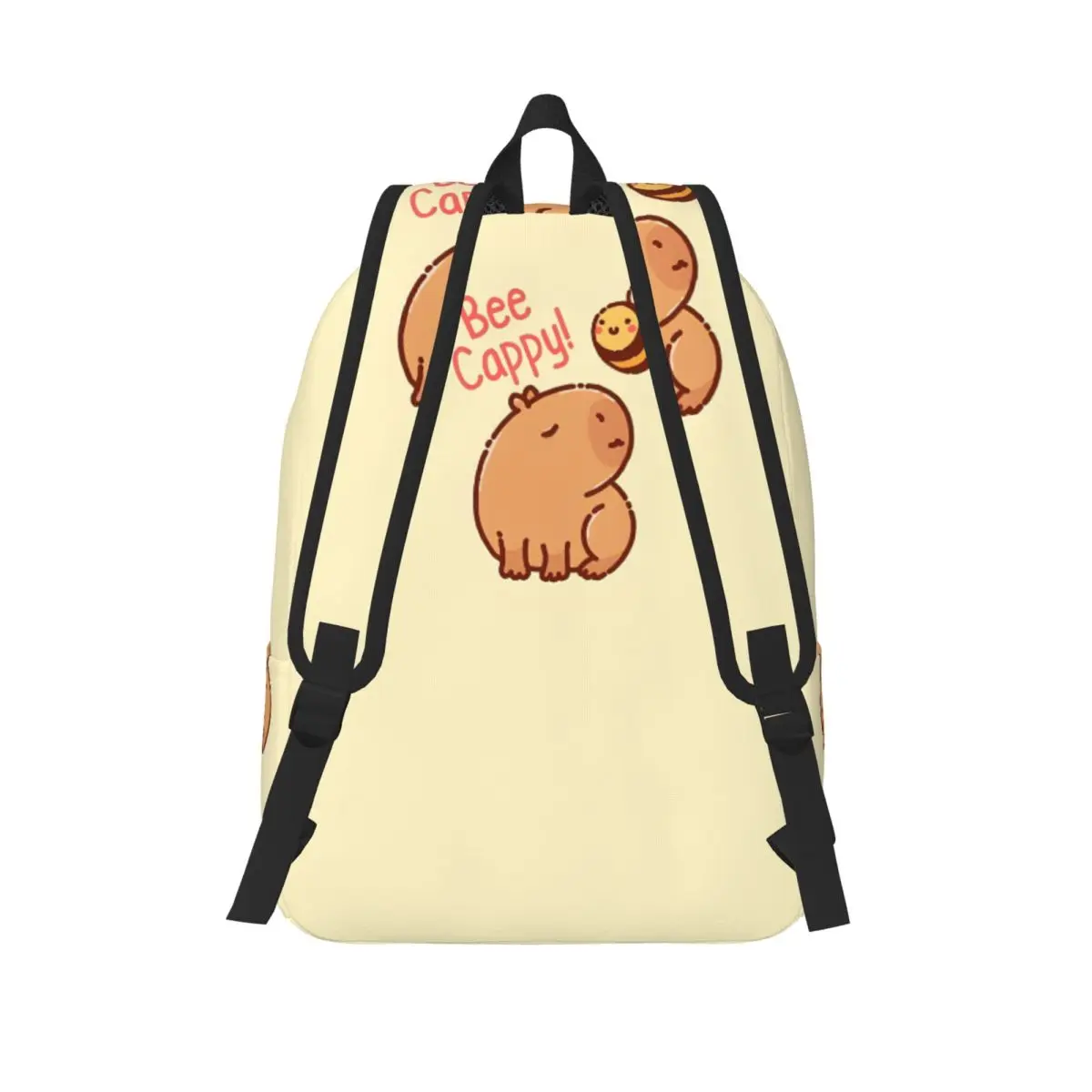 Mochila Bee Cappy Capybara Pun Be Happy para niños y niñas, mochilas escolares para estudiantes, mochila para preescolar, bolsa primaria con bolsillo