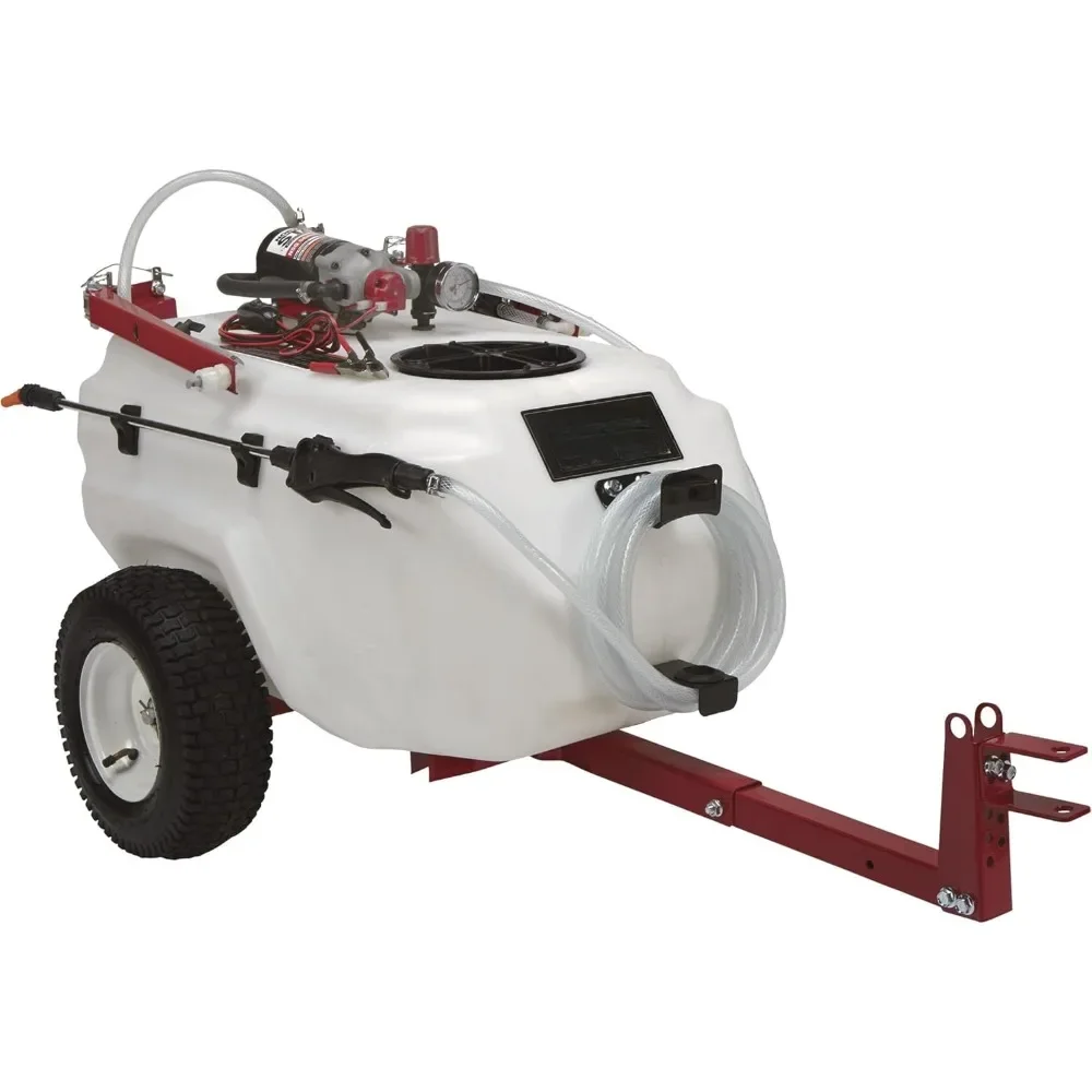 Tow-Behind Trailer Boom Broadcast and Spot Sprayer - 21-Gallon Capacity, 2.2 GPM, 12 Volt DC，Tow-Behind  Trailer Spot Sprayer