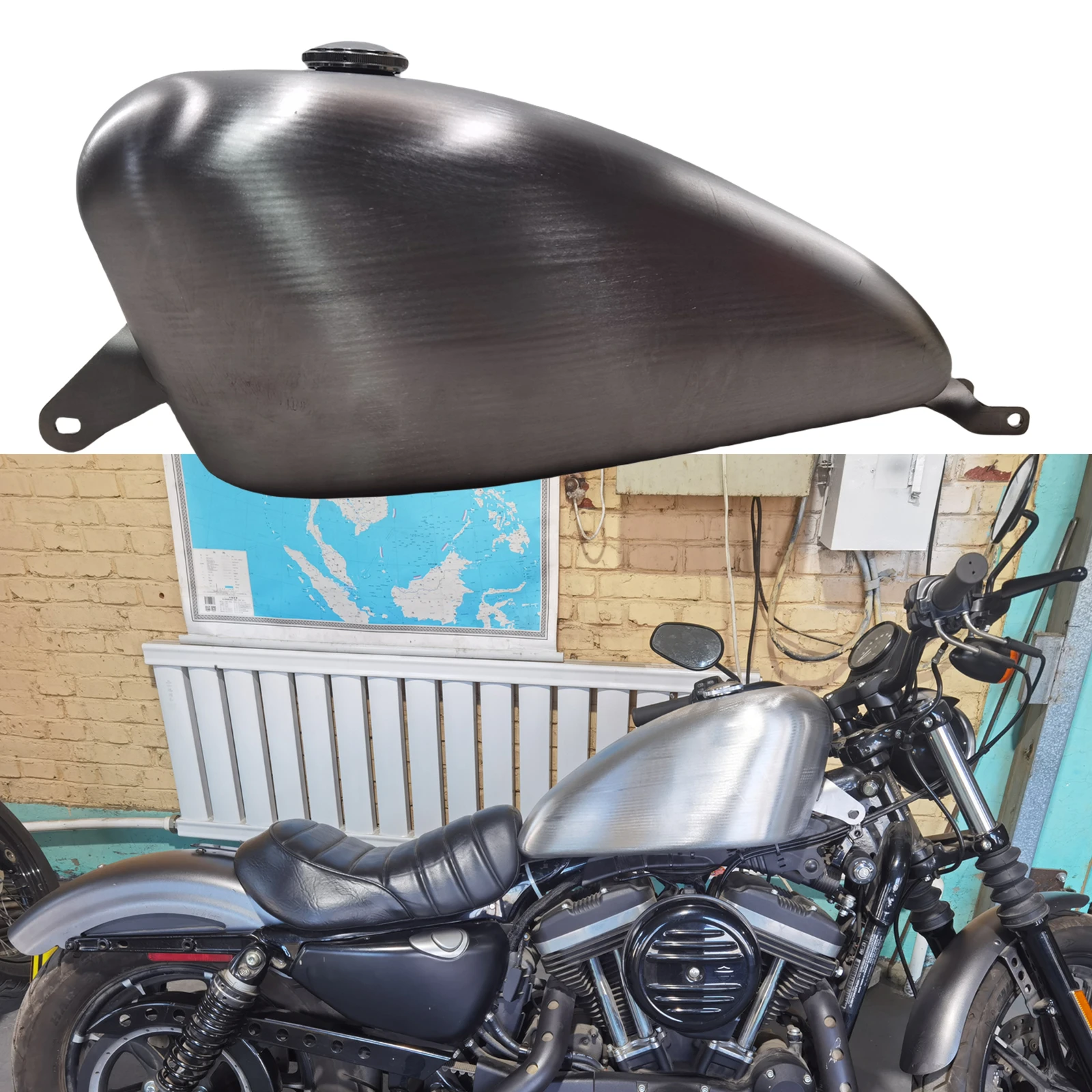 19L Motorcycle Large Capacity Petrol Fuel Tank For Harley Sportster XL Models 2007-2022