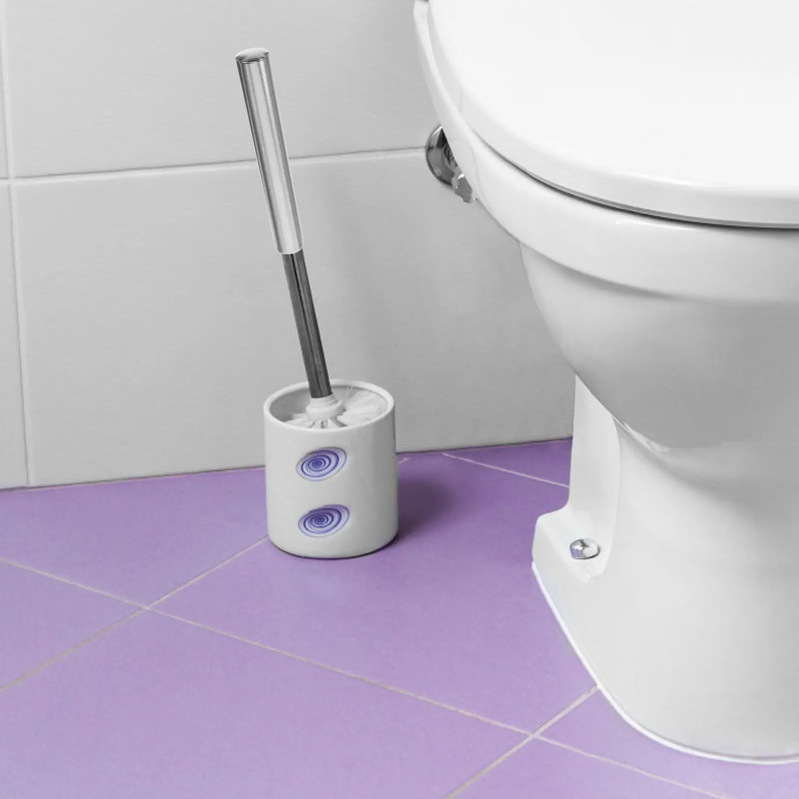 2Pcs Stainless Steel Toilet Brush Handle Replacement Metal Pole Attachments Bathroom Cleaning Accessories Pole Attachments
